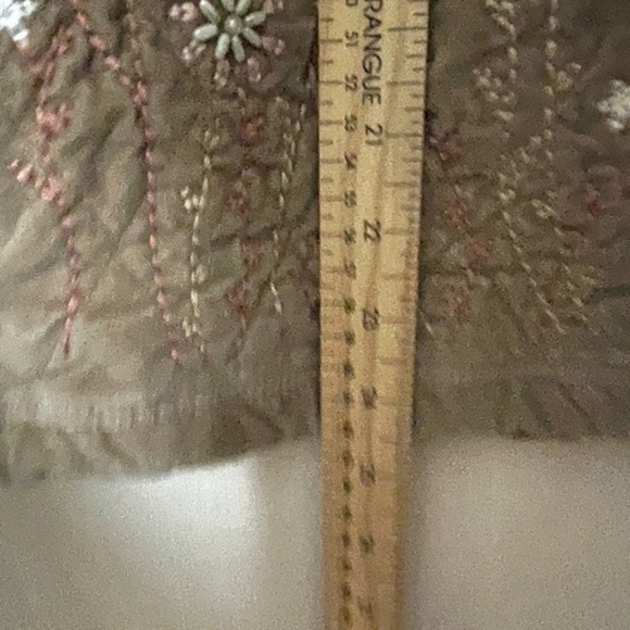 Alfred Dunner Womens Petite Beige Quilted Embroidered Chore Jacket Size 12P - Picture 7 of 9